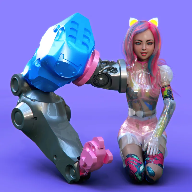Cybernetic Cat Girl
